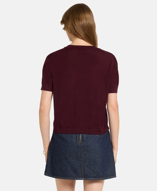Kurzarm Wollpullover