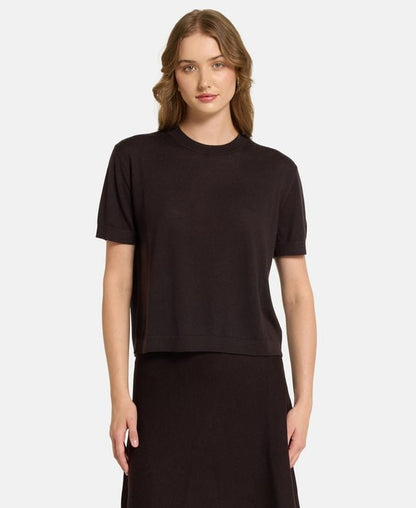 Kurzarm Wollpullover