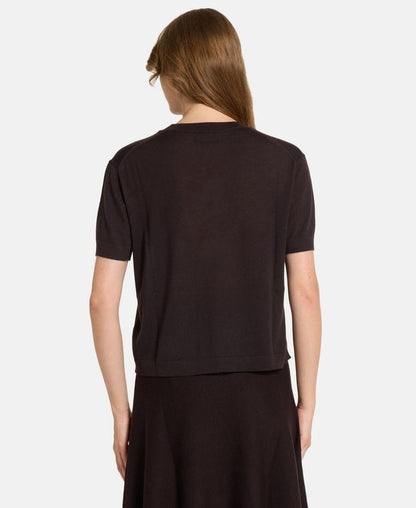 Kurzarm Wollpullover