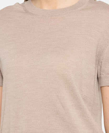 Kurzarm Wollpullover