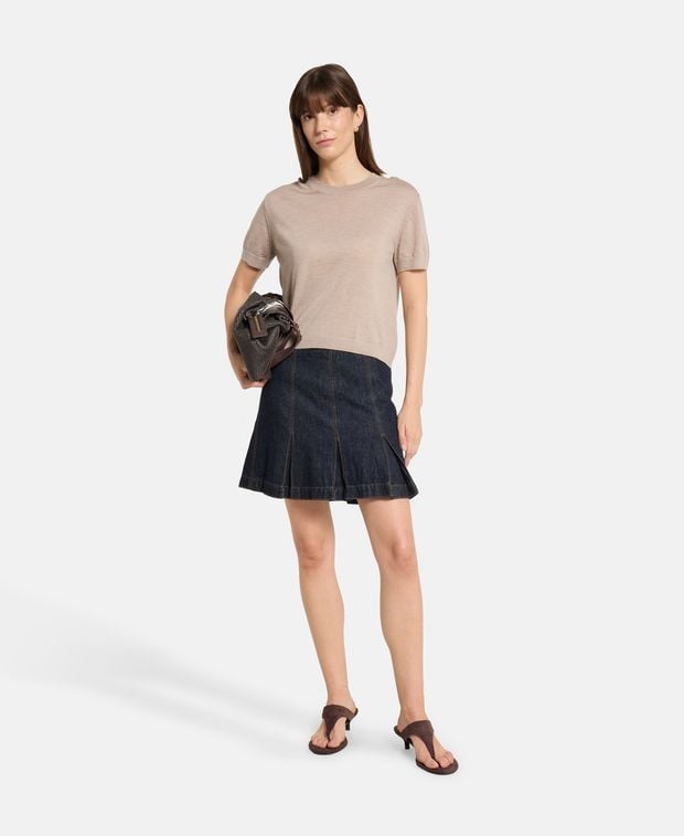 Kurzarm Wollpullover