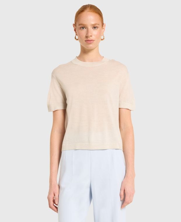 Kurzarm Wollpullover