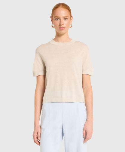 Kurzarm Wollpullover