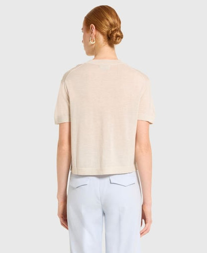 Kurzarm Wollpullover