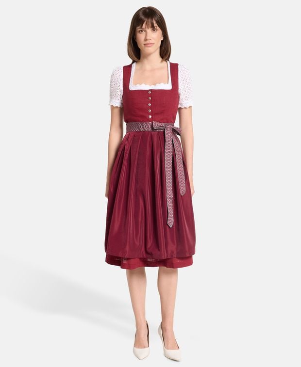 Leinen-Dirndl mit Schürze