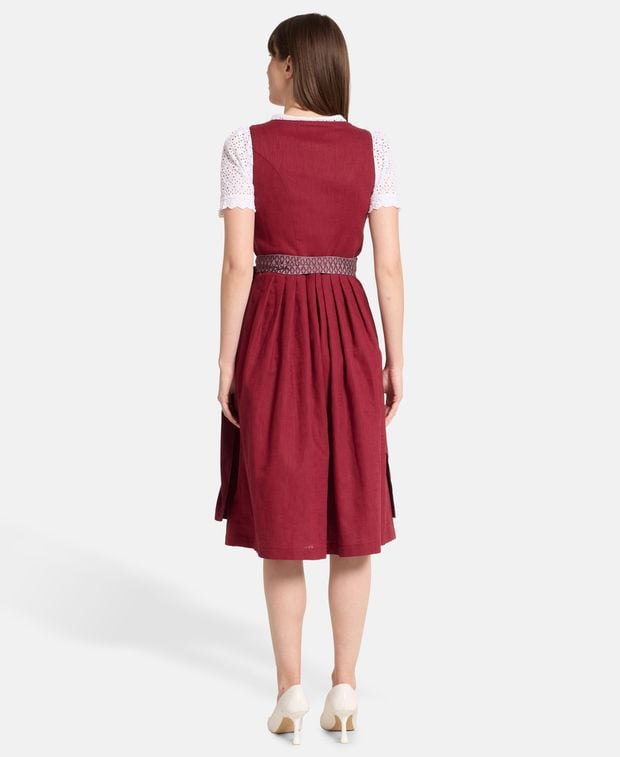 Leinen-Dirndl mit Schürze