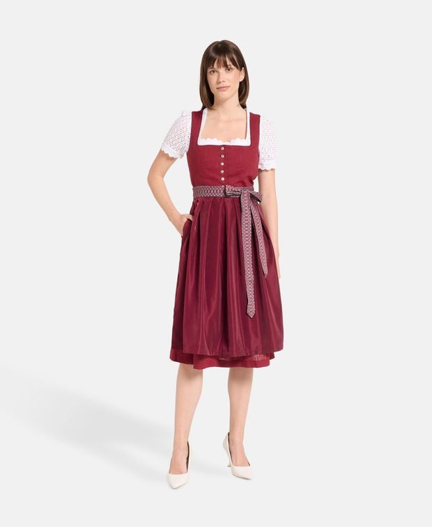 Leinen-Dirndl mit Schürze