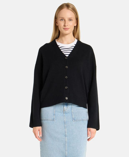 Woll-Cardigan mit Kaschmiranteil