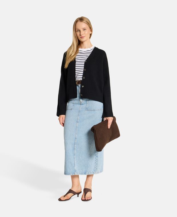 Woll-Cardigan mit Kaschmiranteil