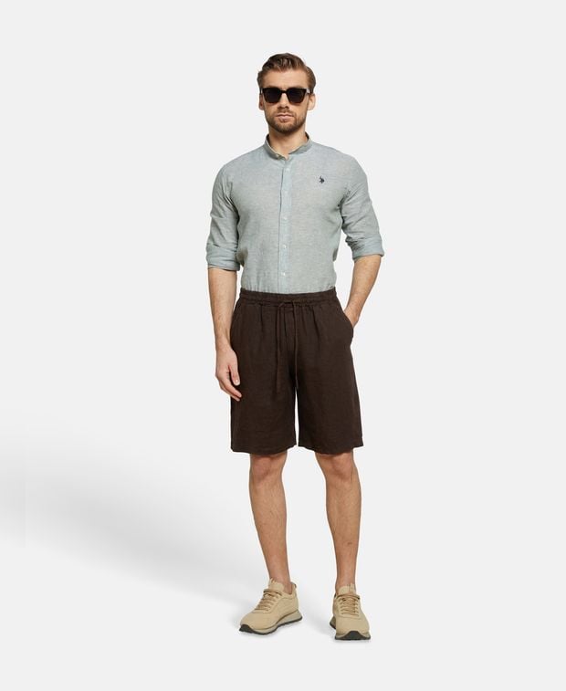 Leinen-Bermudas