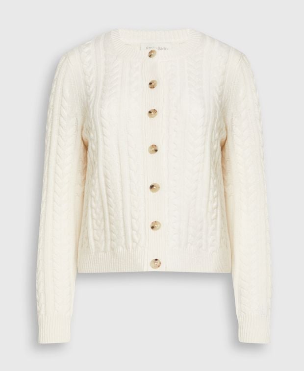 Woll-Cardigan mit Kaschmiranteil