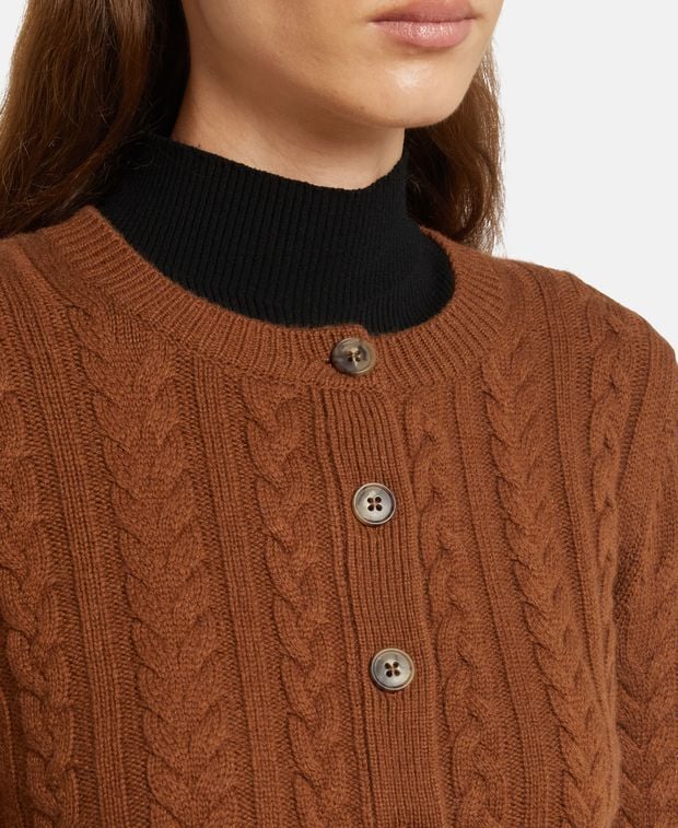 Woll-Cardigan mit Kaschmiranteil